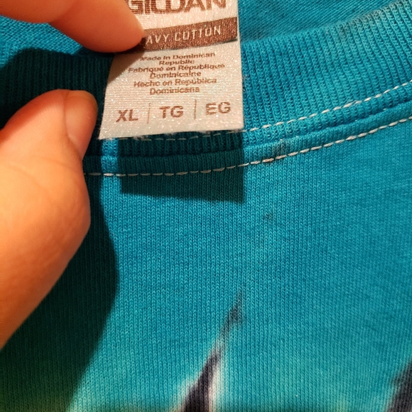 P.S I Love You Blue Tye Die Mens Tee XL - Picture 3 of 3